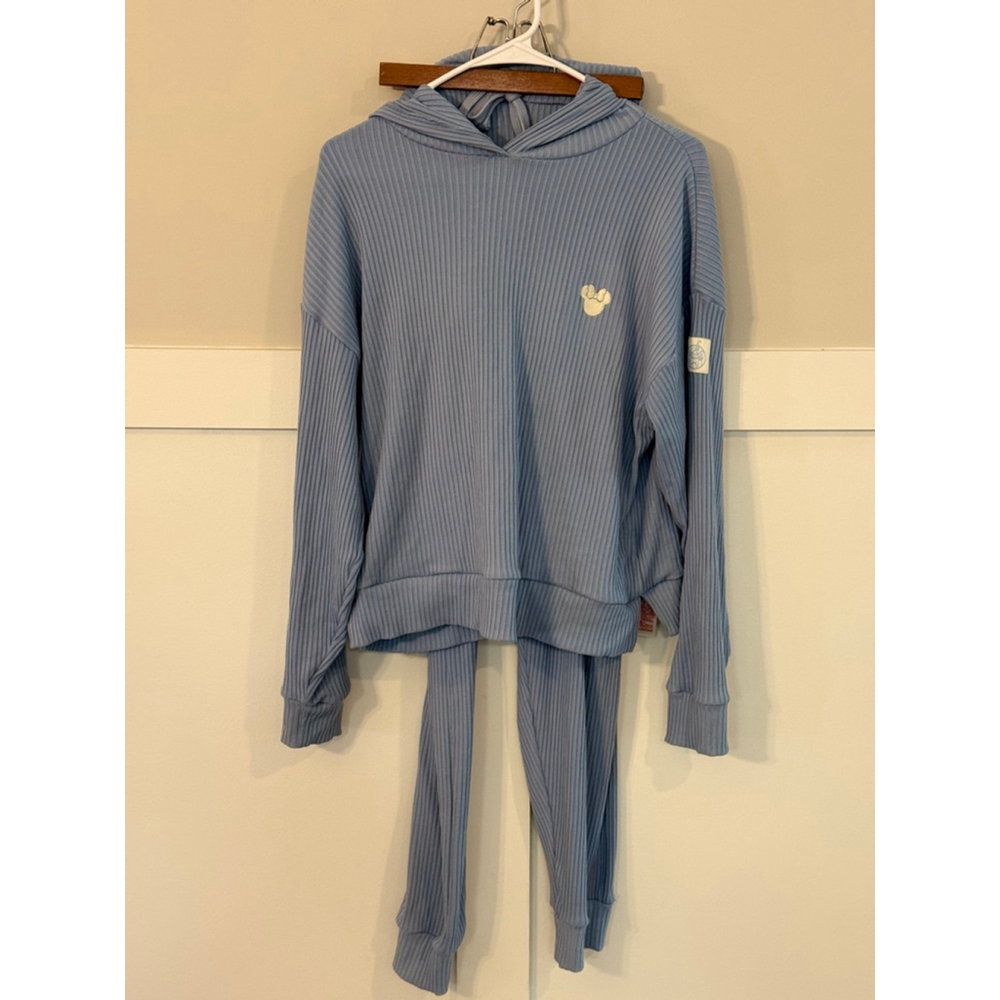 Women's Disney Light Blue Ribbed Minnie Mouse Hoodie and Jogger Set XS - Picture 5 of 16